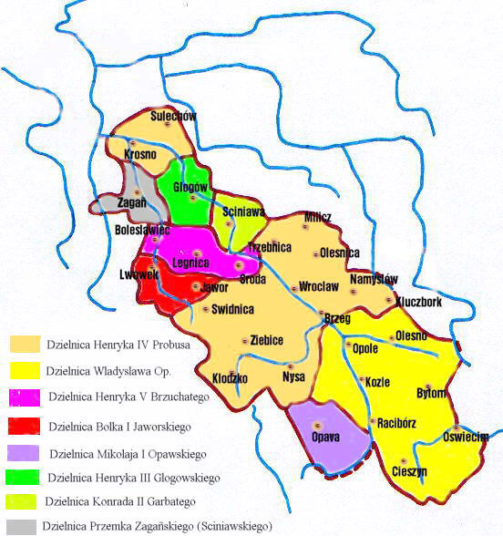 Śląsk w latach 1278–1281 – Autor: Zuber Źródło: wikimedia.org